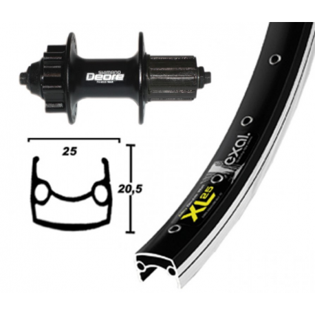 Ruota Posteriore 26x1.9 36F Deore Disc Mach 1 MX nero/nero