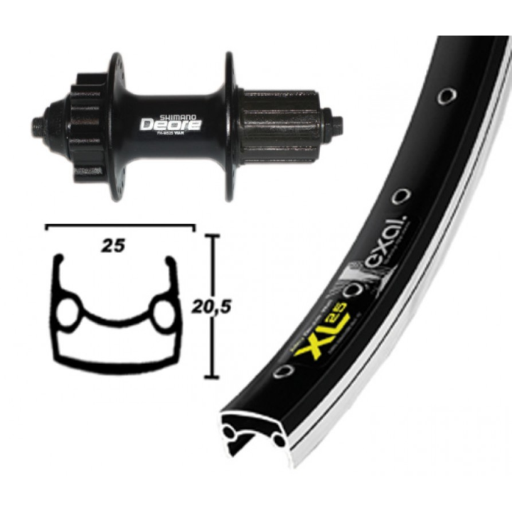 Ruota Posteriore 26x1.9 36F Deore Disc Mach 1 MX nero/nero