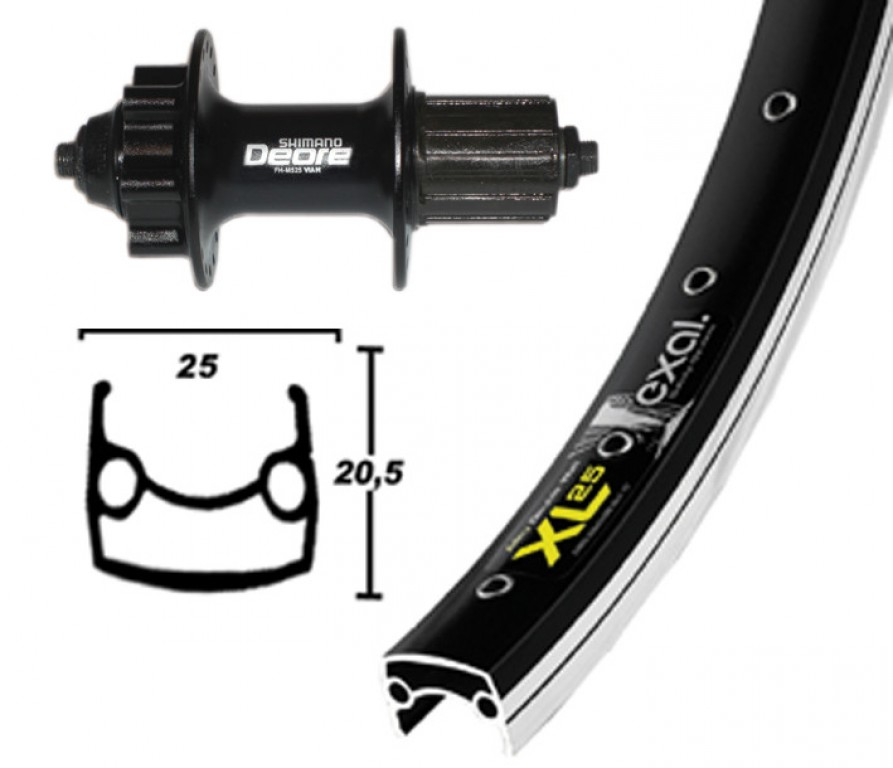 Ruota Posteriore 26x1.9 36F Deore Disc Mach 1 MX nero/nero