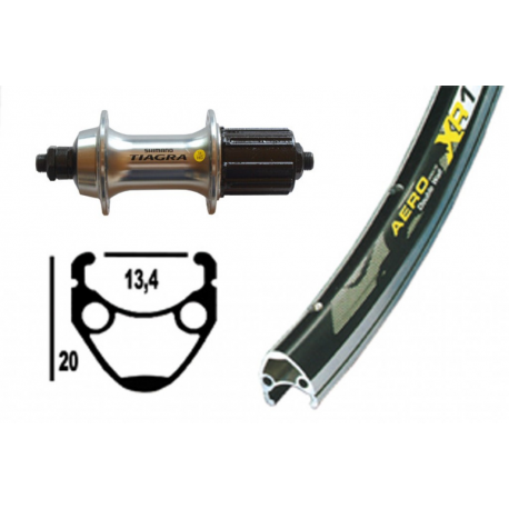 Ruota Posteriore 13-622 32F QR Tiagra Exal XR1 nero/arg