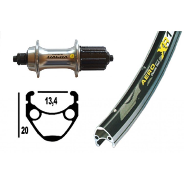 Ruota Posteriore 13-622 32F QR Tiagra Exal XR1 nero/arg