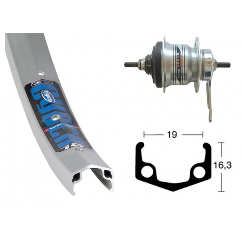 ABSOPRO Mozzo Ruota Posteriore Bicicletta | 28 Fori | Disco Argento | Ricambio Bici - Foto 8