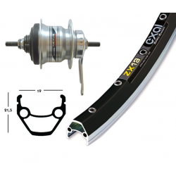 Ruota Posteriore 28x1.75 36F Cambio nel Mozzo Shimano 7v Exal ZX19 nero/arg