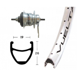 Ruota Posteriore 28x1.75 36F Cambio nel Mozzo Shimano 7v Airline 1 arg/niro