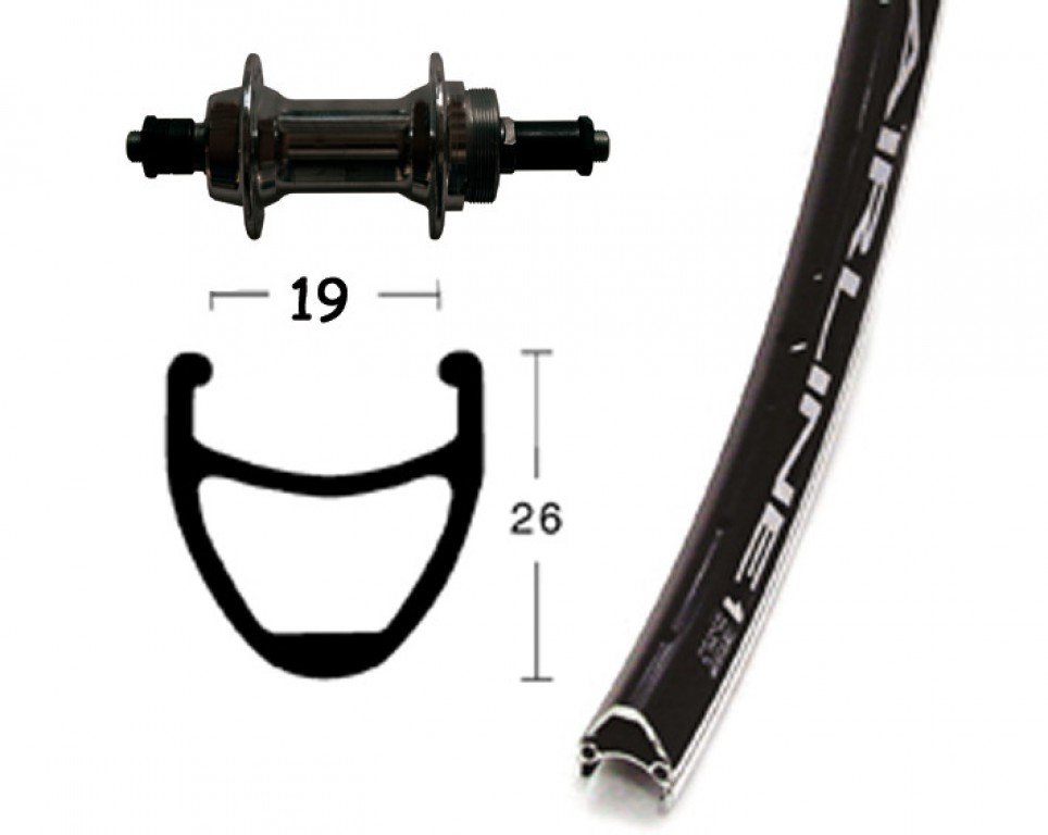 Ruota Posteriore 28x1.75 36F QR Mozzo Filettato Airline1 nero/inox