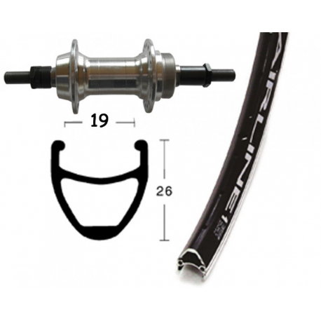 Ruota Posteriore 28x1.75 36F Mozzo Filettato Airline1 nero