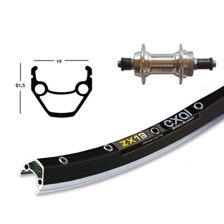 Ruota Posteriore 28x1.75 36F QR Mozzo Filettato Exal ZX19 nero/inox