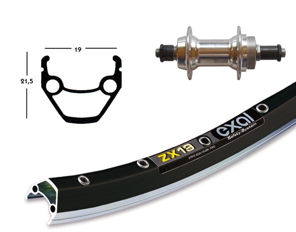 Ruota Posteriore 28x1.75 36F QR Mozzo Filettato Exal ZX19 nero/inox