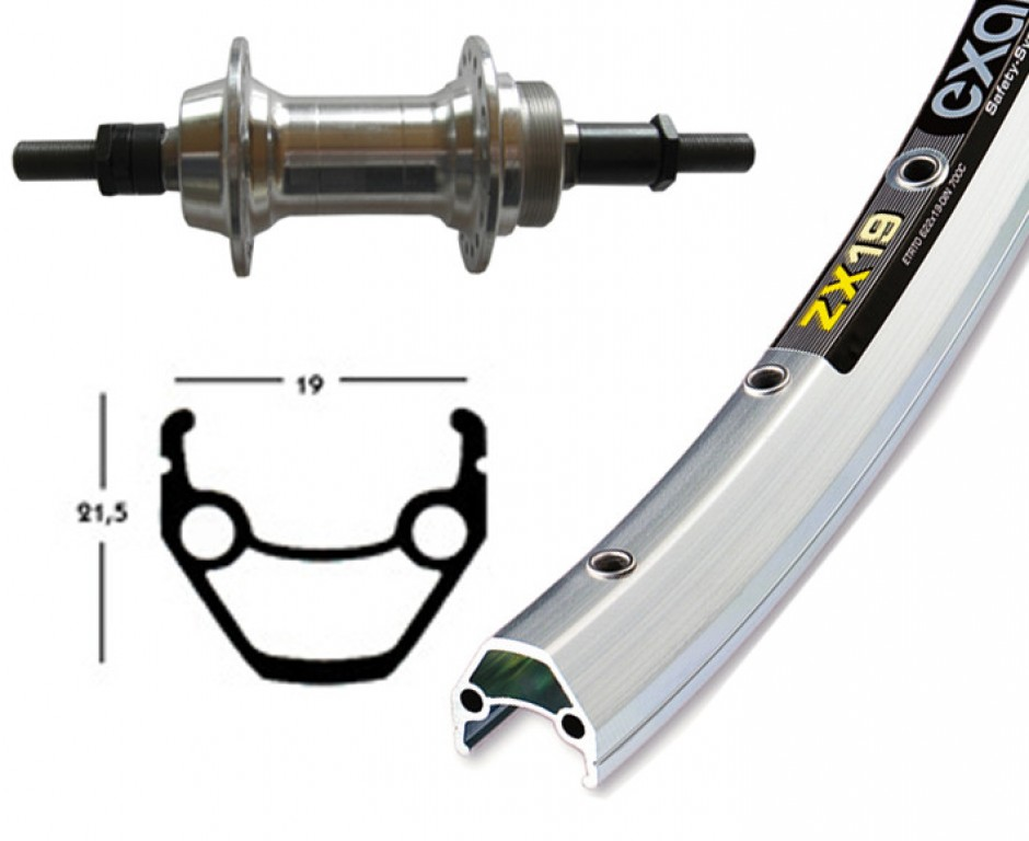 Ruota Posteriore 28x1.75 36F Mozzo Filettato Exal ZX19 arg/niro