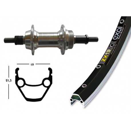 Ruota Posteriore 28x1.75 36F Mozzo Filettato Exal ZX19 nero/brunito