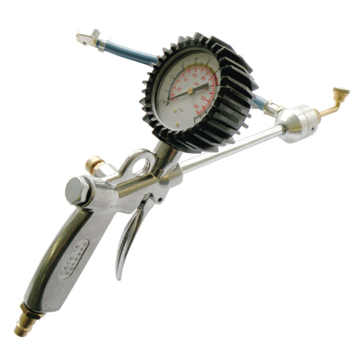 pist.pneum.p.ripienare le gomme c.manom. per valvole Dunlop/Sclaverand/macchina  