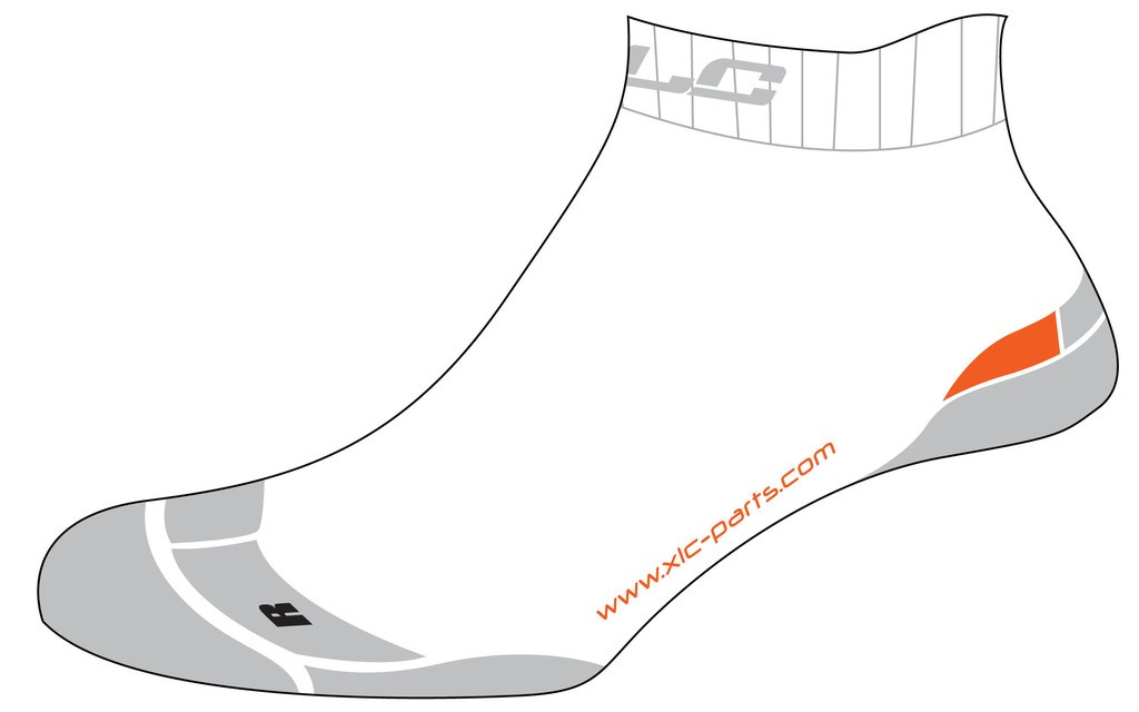 Calze funzionali XLC Footie CS-S03 bianco/grigio