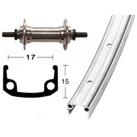 Ruota Anteriore 27x1.1/4 - 36 fori col.arg.